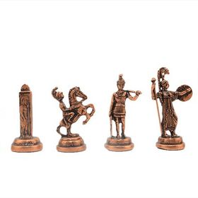 Gift Home Sadece Satranç Taşı İsteyene Orta Boy Metal Yunan Figürlü Antik Satranç Taşı