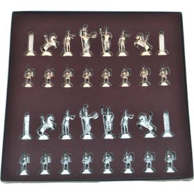 Gift Home Sadece Satranç Taşı İsteyene Orta Boy Metal Yunan Figürlü Antik Satranç Taşı