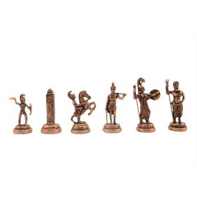 Gift Home Sadece Satranç Taşı İsteyene Orta Boy Metal Yunan Figürlü Antik Satranç Taşı