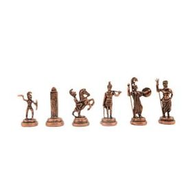 Gift Home Sadece Satranç Taşı İsteyene Orta Boy Metal Yunan Figürlü Antik Satranç Taşı