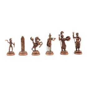 Gift Home Sadece Satranç Taşı İsteyene Orta Boy Metal Yunan Figürlü Antik Satranç Taşı