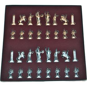 Gift Home Sadece Satranç Taşı İsteyene Orta Boy Metal Yunan Figürlü Antik Satranç Taşı