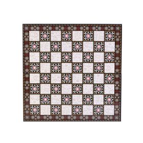 Gift Home Sadece Tahta İsteyene 30x30 cm Küçük Boy Sedef Desenli MDF Ahşap Satranç Tahtası