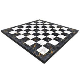 Gift Home Sadece Tahta İsteyene 37x37 cm Orta Boy Gri Mermer Desenli MDF Ahşap Satranç Tahtası