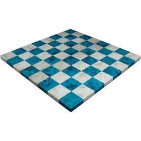 Gift Home Sadece Tahta İsteyene 37x37 cm Turkuaz-Krem Deri Kaplama MDF Ahşap Satranç Tahtası