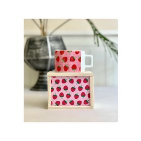 Gift Moda Çilek Tasarımlı Kutulu Kupa Bardak