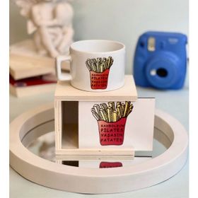 Gift Moda Kahrolsun Pilates Yaşasın Patates Tasarımlı Kutulu Kupa