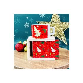 Gift Moda Kırmızı Yeni Yıl Yılbaşı Tasarımlı Kutulu Kupa