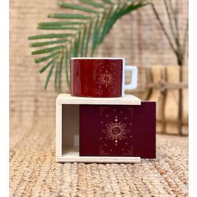 Gift Moda Kızıl Tarot Ay Güneş Tasarımlı Kutulu Kupa