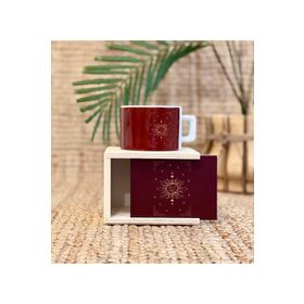 Gift Moda Kızıl Tarot Ay Güneş Tasarımlı Kutulu Kupa