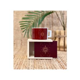 Gift Moda Kızıl Tarot Ay Güneş Tasarımlı Kutulu Kupa