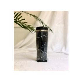 Gift Moda Siyah Mermer Tasarımlı 400 ml Termos Mug Bardak