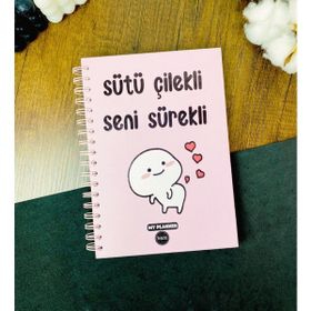 Gift Moda Sütü Çilekli Seni Sürekli Tasarımlı Konuşan Ajanda