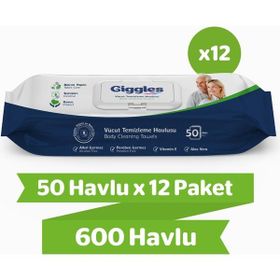 Giggles 12x50 Adet 600 Vücut Temizleme Havlusu