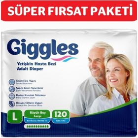 Giggles Belbantlı Büyük L 120 Adet Yetişkin Hasta Bezi