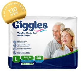 Giggles Belbantlı Büyük L 120 Adet Yetişkin Hasta Bezi