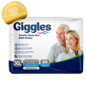 Giggles Belbantlı Ekstra Büyük XL 120 Adet Yetişkin Hasta Bezi
