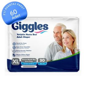 Giggles Belbantlı Ekstra Büyük XL 60 Adet Yetişkin Hasta Bezi