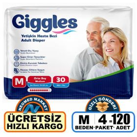 Giggles Belbantlı M 4x30 Adet Hasta Bezi