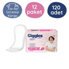 Giggles Large Yoğun 10'lu 120 Adet 12 Paket Kadın Mesane Pedi