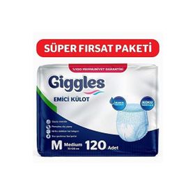 Giggles Medium 4 Paket 30'lu 120 Adet Külotlu Hasta Bezi