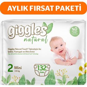 Giggles Natural No:2 Mini 132 Adet Bebek Bezi