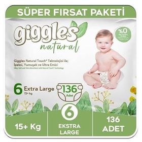 Giggles Natural No:6 XLarge 136 Adet Bebek Bezi