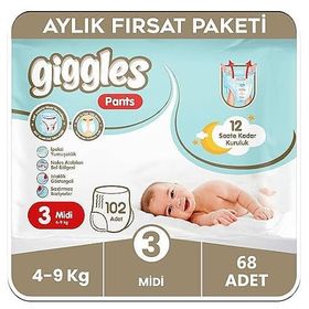 Giggles Pants No:3 Midi 68 Adet Külot Bebek Bezi