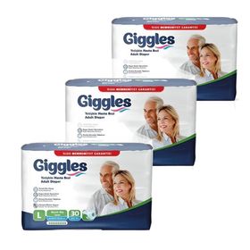 Giggles Yetişkin Bel Bağlamalı Large 3x30 Adet Hasta Bezi