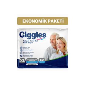 Giggles Yetişkin Bel Bantlı Extralarge Tekstil Yüzey 60 Adet Hasta Bezi