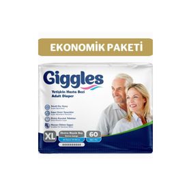 Giggles Yetişkin Bel Bantlı Extralarge Tekstil Yüzey 60 Adet Hasta Bezi