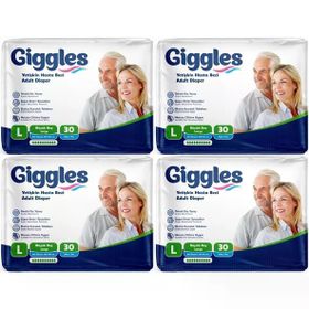 Giggles Yetişkin Bel Bantlı Tekstil Yüzey Büyük Large L 120 Adet Hasta Bezi