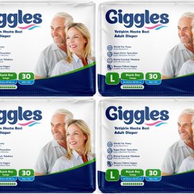 Giggles Yetişkin Bel Bantlı Tekstil Yüzey Büyük Large L 120 Adet Hasta Bezi