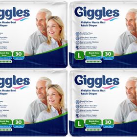 Giggles Yetişkin Bel Bantlı Tekstil Yüzey Büyük Large L 120 Adet Hasta Bezi