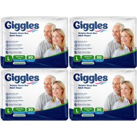 Giggles Yetişkin Bel Bantlı Tekstil Yüzey Büyük Large L 120 Adet Hasta Bezi