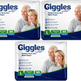 Giggles Yetişkin Bel Bantlı Tekstil Yüzey Büyük Large L 90 Adet Hasta Bezi