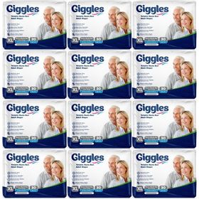 Giggles Yetişkin Bel Bantlı Tekstil Yüzey Ekstra Büyük XL 360 Adet Hasta Bezi