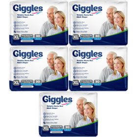 Giggles Yetişkin Bel Bantlı Tekstil Yüzey XL 5x30 Adet Hasta Bezi