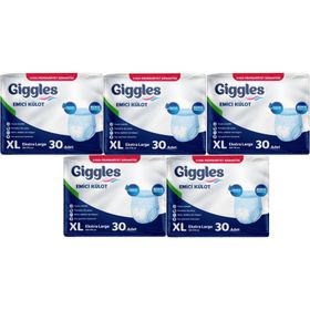 Giggles Yetişkin Emici Külot Ekstra Büyük XL 150 Adet Hasta Bezi