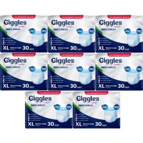 Giggles Yetişkin Emici Külot Ekstra Büyük XL 240 Adet Hasta Bezi