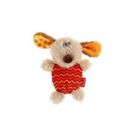 GiGwi 6222 Plush Friendz Sesli Fare Gri-Kırmızı Peluş Köpek Oyuncağı