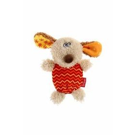 GiGwi 6222 Plush Friendz Sesli Fare Gri-Kırmızı Peluş Köpek Oyuncağı