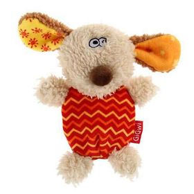 GiGwi 6222 Plush Friendz Sesli Fare Gri-Kırmızı Peluş Köpek Oyuncağı