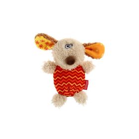 GiGwi 6222 Plush Friendz Sesli Fare Gri-Kırmızı Peluş Köpek Oyuncağı