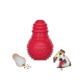 Gigwi 6x10 cm Kırmızı Ampul Şekilli Diş Kaşıyıcı Köpek Ödül Oyuncağı