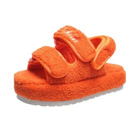 Gikleihwy Arancione Açık Burun Mat Ayarlanabilir Mantar Kadın Sandalet