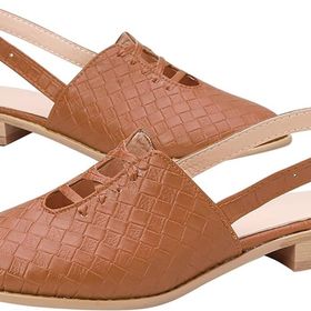Gikleihwy Boho Loafer Kayısı Sırtı Açık Tokalı Baskılı Düşük Topuklu Kadın Terlik