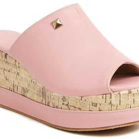 Gikleihwy Slip-On Slingback Yüksek Topuk Pembe Kadın Terlik