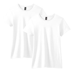 Gildan Stil 64000l Beyaz Yumuşak Stil Pamuklu 2'li Paket Kadın T-shirt