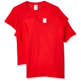 Gildan Stil G5000B Kırmızı Genç Ağır Pamuklu 2'li Paket Erkek T-shirt